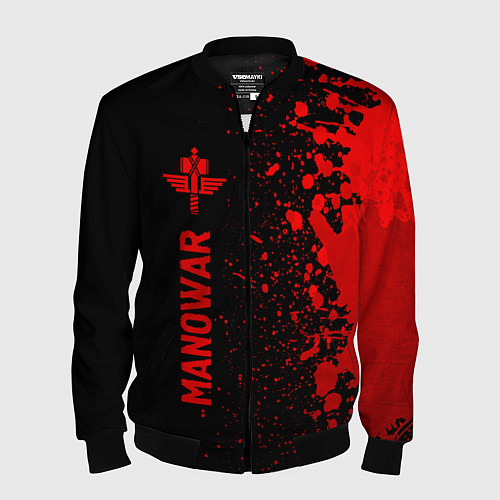 Мужской бомбер Manowar - red gradient по-вертикали / 3D-Черный – фото 1