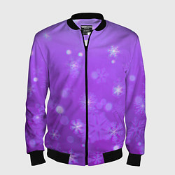 Мужской бомбер Резные снежинки глитч