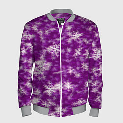 Мужской бомбер Снежинки глитч