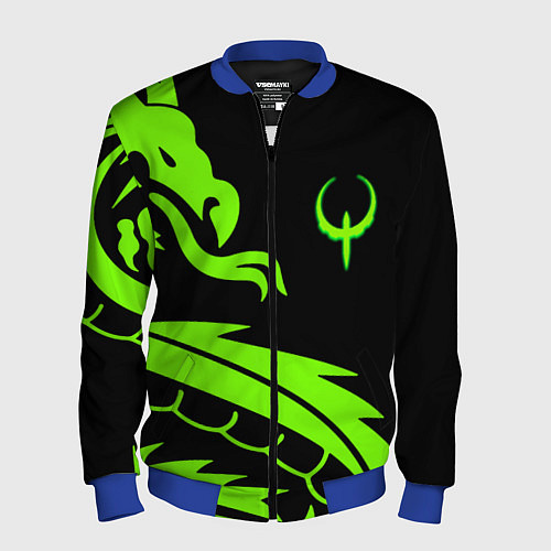 Мужской бомбер Квейк кислотный дракон лого / 3D-Синий – фото 1