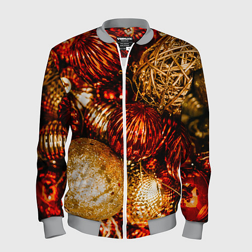 Мужской бомбер Новогоднее ёлочное украшение / 3D-Меланж – фото 1