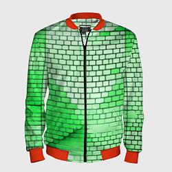 Мужской бомбер Зелёные кирпичики