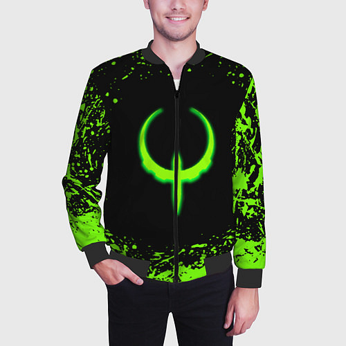 Мужской бомбер Quake кислотные краски / 3D-Черный – фото 3