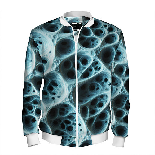 Мужской бомбер Белая пористая структура / 3D-Белый – фото 1