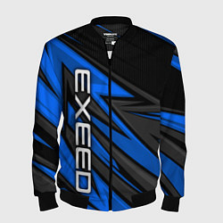 Бомбер мужской Exeed - синяя абстракция, цвет: 3D-черный