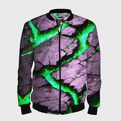 Мужской бомбер Треснувший камень зелёный