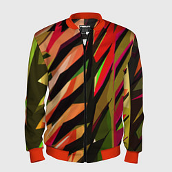 Бомбер мужской Красно-чёрная абстракция, цвет: 3D-красный