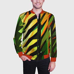 Бомбер мужской Чёрно-жёлтая абстракция, цвет: 3D-красный — фото 2
