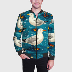 Бомбер мужской Чайка, цвет: 3D-черный — фото 2