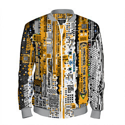 Мужской бомбер Cyberpunk pattern yellow