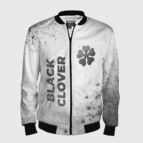 Мужской бомбер Black Clover - white gradient вертикально / 3D-Черный – фото 1