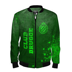 Бомбер мужской Club Brugge - green gradient вертикально, цвет: 3D-черный