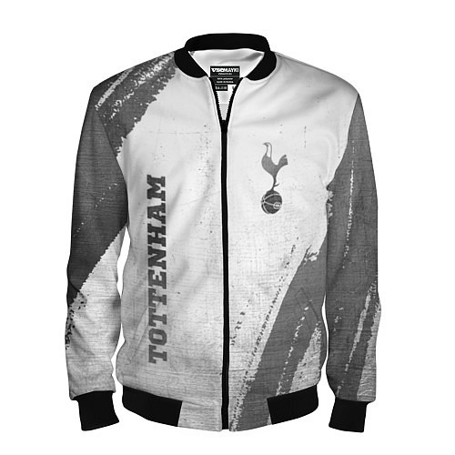 Мужской бомбер Tottenham - white gradient вертикально / 3D-Черный – фото 1