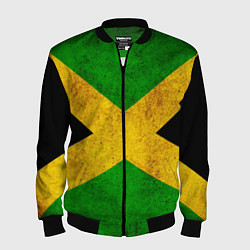Бомбер мужской Jamaica flag, цвет: 3D-черный