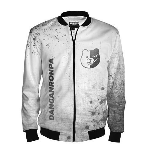 Мужской бомбер Danganronpa - white gradient вертикально / 3D-Черный – фото 1