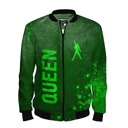 Бомбер мужской Queen - green gradient вертикально, цвет: 3D-черный