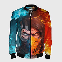 Бомбер мужской Mortal Kombat - Саб-зиро и Скорпион, цвет: 3D-черный