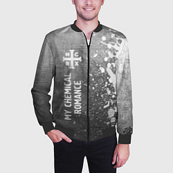 Бомбер мужской My Chemical Romance - grey gradient по-вертикали, цвет: 3D-черный — фото 2