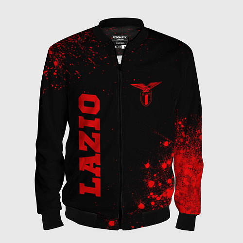 Мужской бомбер Lazio - red gradient вертикально / 3D-Черный – фото 1