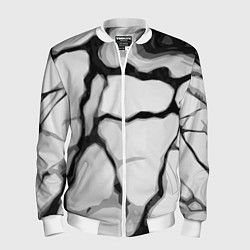 Мужской бомбер Чёрные абстрактные полосы на белом фоне