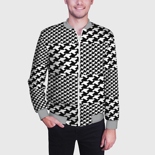 Мужской бомбер Комбинация / 3D-Меланж – фото 3