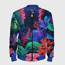 Мужской бомбер Подводный мир с кораллами