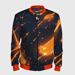 Мужской бомбер Оранжевая краска в движении