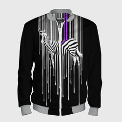 Мужской бомбер Штрихкод зебра