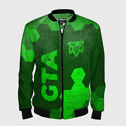 Бомбер мужской GTA - green gradient вертикально, цвет: 3D-черный