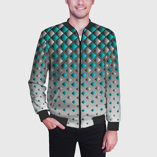 Мужской бомбер Фигурный каскад / 3D-Черный – фото 3