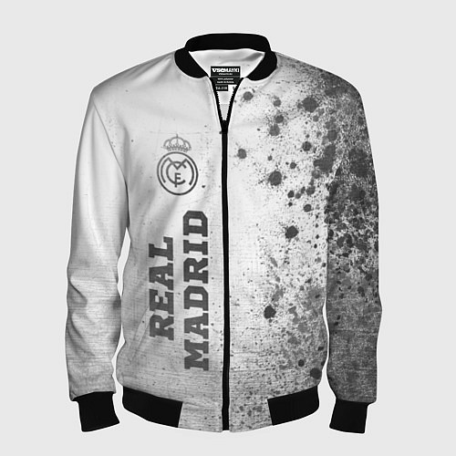 Мужской бомбер Real Madrid - white gradient по-вертикали / 3D-Черный – фото 1