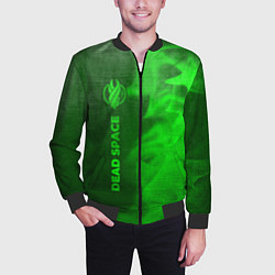 Бомбер мужской Dead Space - green gradient по-вертикали, цвет: 3D-черный — фото 2