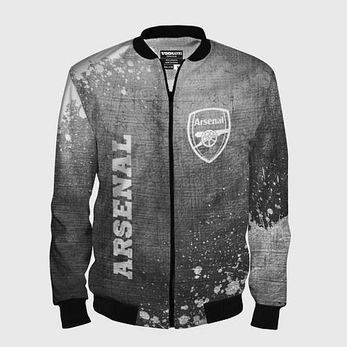Мужской бомбер Arsenal - grey gradient вертикально / 3D-Черный – фото 1