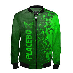 Бомбер мужской Placebo - green gradient по-вертикали, цвет: 3D-черный