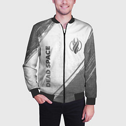 Бомбер мужской Dead Space - white gradient вертикально, цвет: 3D-черный — фото 2