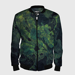 Мужской бомбер Абстракция - green camouflage background