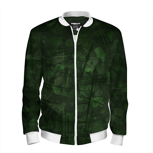 Мужской бомбер Абстракция - strange camouflage / 3D-Белый – фото 1