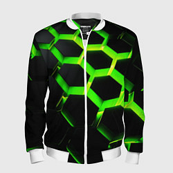 Бомбер мужской Neon Honeycombs 2, цвет: 3D-белый