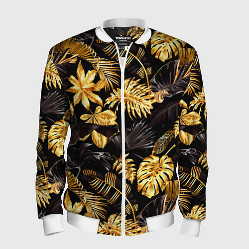 Мужской бомбер Золотые тропики / 3D-Белый – фото 1