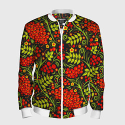 Мужской бомбер Красная рябина хохлома