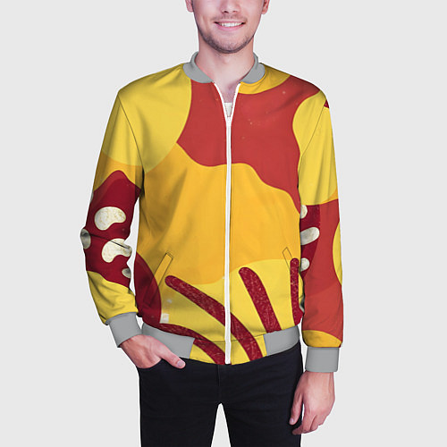 Мужской бомбер Жаркий африканский паттерн / 3D-Меланж – фото 3