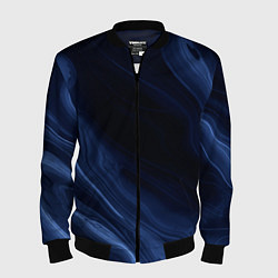 Мужской бомбер Тёмный синий абстракция дымчатый