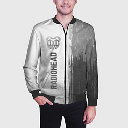 Бомбер мужской Radiohead - white gradient по-вертикали, цвет: 3D-черный — фото 2