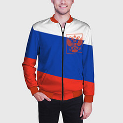 Бомбер мужской Россия флаг с гербом, цвет: 3D-красный — фото 2