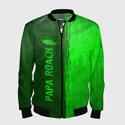 Мужской бомбер Papa Roach - green gradient по-вертикали