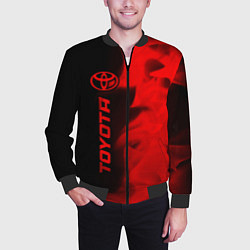 Бомбер мужской Toyota - red gradient по-вертикали, цвет: 3D-черный — фото 2