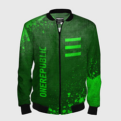 Бомбер мужской OneRepublic - green gradient вертикально, цвет: 3D-черный
