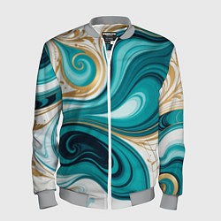 Мужской бомбер Бирюза и золото