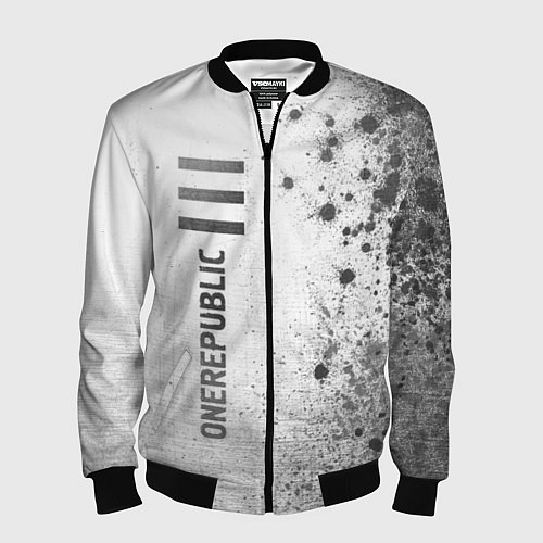Мужской бомбер OneRepublic - white gradient по-вертикали / 3D-Черный – фото 1