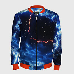 Мужской бомбер Звезды и молнии в разломе плит